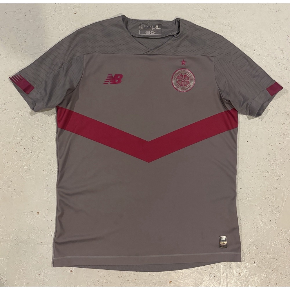 New Balance Celtic 2019-20 Away 3rd Football Jersey Shirt Mens S Gray Pink